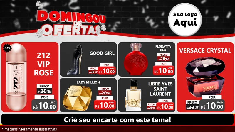 Modelo de TV para TV Horizontal com o tema Domingou de Ofertas para Perfumes
