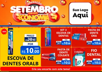 Modelo de Encarte para Encarte A4 Horizontal com o tema Operação Setembro Com Muita Economia para Higiene Pessoal
