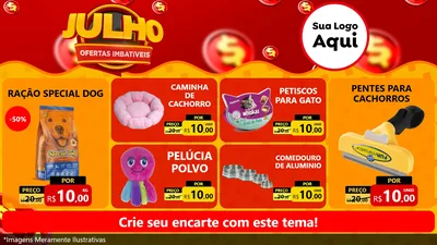 Modelo de TV para TV Horizontal com o tema Julho Ofertas Imbatíveis para Pet Shop