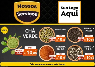 Modelo de Encarte para Encarte A4 Horizontal com o tema Nossos Serviços para Produtos Naturais