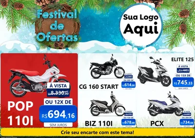 Modelo de Encarte para Encarte A4 Horizontal com o tema Festival de Ofertas - Inverno para Concessionaria de Motos
