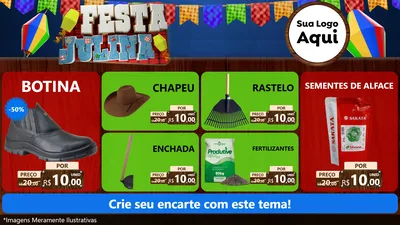 Modelo de TV para TV Horizontal com o tema Festa Julina para Agropecuária