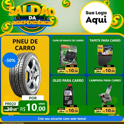Modelo de Rede Social para Feed Facebook com o tema Saldão da Indepêndencia para Auto peças