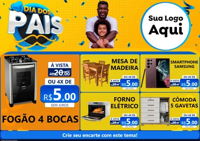 Modelo de Encarte para Encarte A4 Horizontal com o tema Dia dos Pais para Móveis e Eletro
