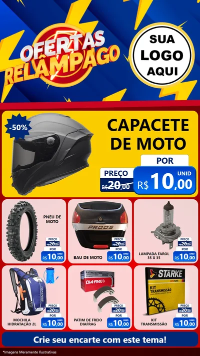 Modelo de Rede Social para Stories com o tema Ofertas Relâmpago para Moto peças