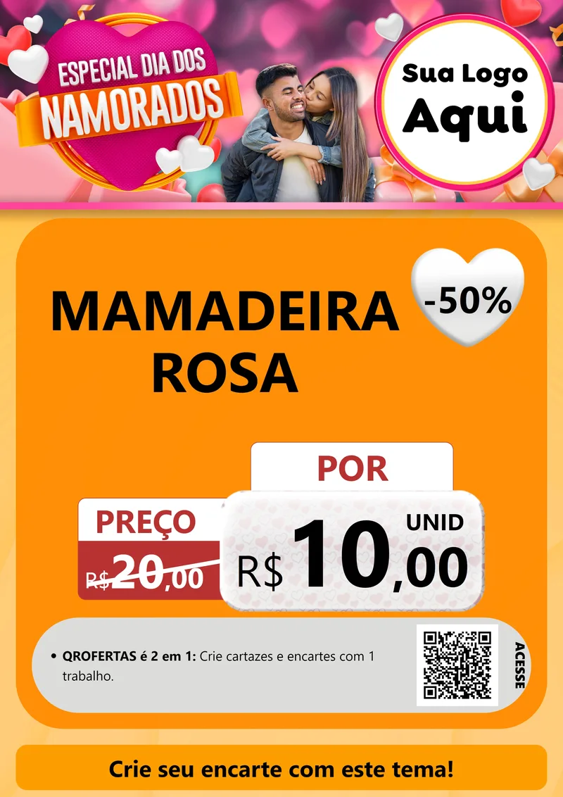 Modelo de Cartaz para Cartaz A4 Vertical com o tema Especial Dia dos Namorados para Bebês