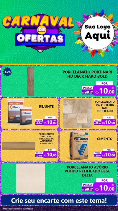 Modelo de TV para TV Vertical com o tema Carnaval de Ofertas para Pisos e revestimentos