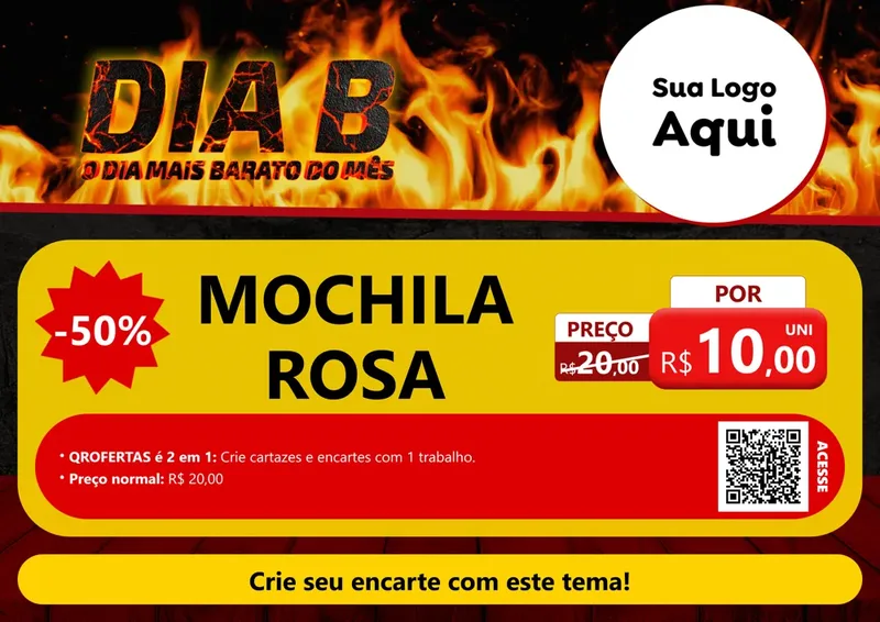 Modelo de Cartaz para Cartaz A4 Horizontal com o tema Dia B para Papelaria