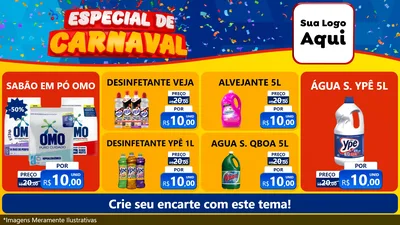 Modelo de TV para TV Horizontal com o tema Especial de Carnaval para Produtos de Limpeza