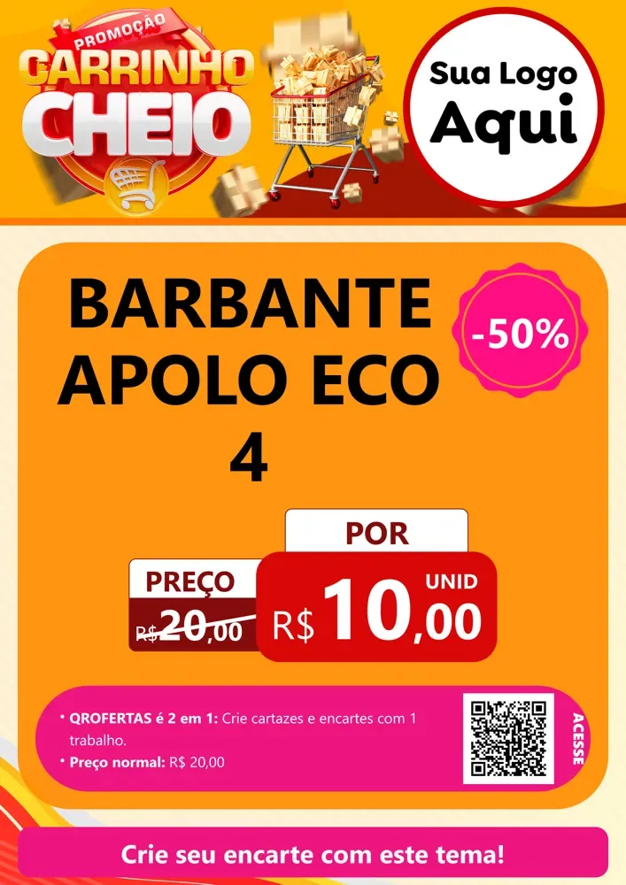 Modelo de Cartaz para Cartaz A4 Vertical com o tema Promoção carrinho cheio para Armarinho e Aviamentos