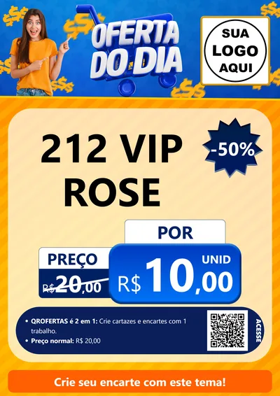 Modelo de Cartaz para Cartaz A4 Vertical com o tema Oferta do Dia para Perfumes