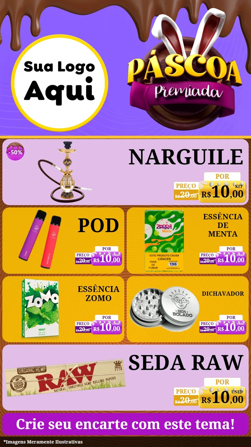 Modelo de TV para TV Vertical com o tema Páscoa Premiada para Tabacaria