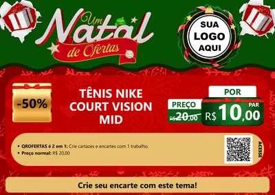 Modelo de Cartaz para Cartaz A4 Horizontal com o tema Um Natal de Ofertas para Calçados