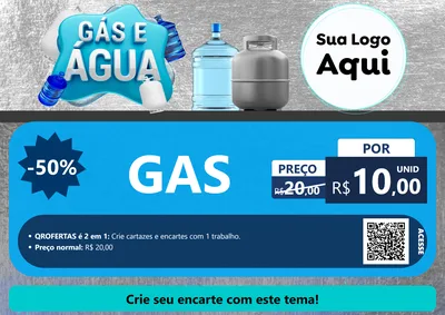 Modelo de Cartaz para Cartaz A4 Horizontal com o tema Gás e Água para Água e gás