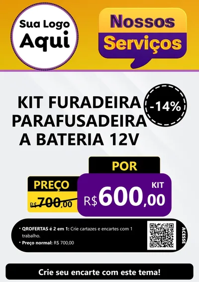 Modelo de Cartaz para Cartaz A4 Vertical com o tema Nossos Serviços para Maquinas e Ferramentas