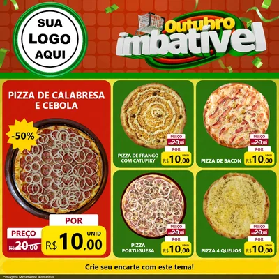 Modelo de Rede Social para Feed Facebook com o tema Outubro Imbatível para Pizzaria