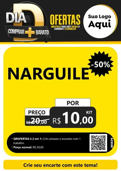 Modelo de Cartaz para Cartaz A4 Vertical com o tema Dia D Mais Economia para Tabacaria