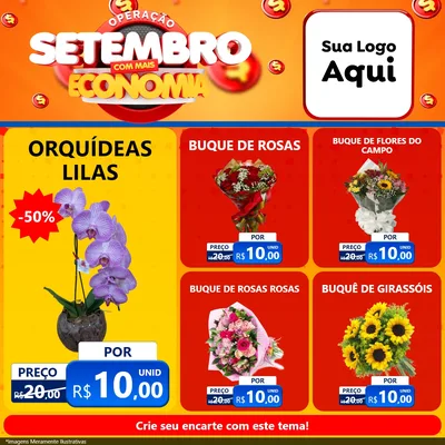 Modelo de Rede Social para Feed Facebook com o tema Operação Setembro Com Muita Economia para Floricultura e jardim