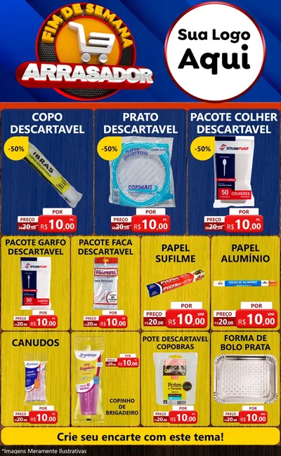 Modelo de Encarte para Encarte Grande com o tema Fim De Semana Arrasador para Embalagens
