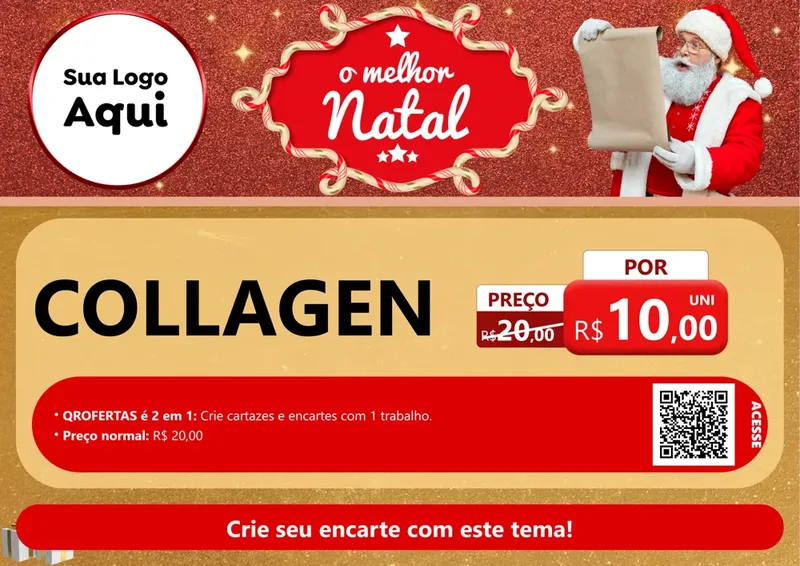Modelo de Cartaz para Cartaz A4 Horizontal com o tema O Melhor Natal para Suplementos alimentares