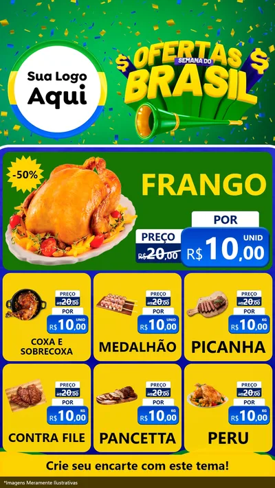 Modelo de Rede Social para Stories com o tema Ofertas Semana do Brasil para Assados