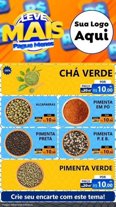 Modelo de TV para TV Vertical com o tema Leve Mais, Pague Menos para Produtos Naturais