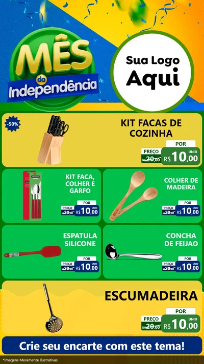 Modelo de TV para TV Vertical com o tema Mês da Independência para Utilidades Domésticas