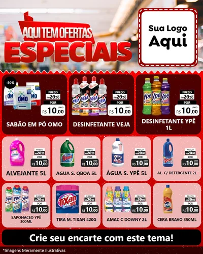 Modelo de Rede Social para Feed Instagram com o tema Aqui Tem Ofertas Especiais para Produtos de Limpeza
