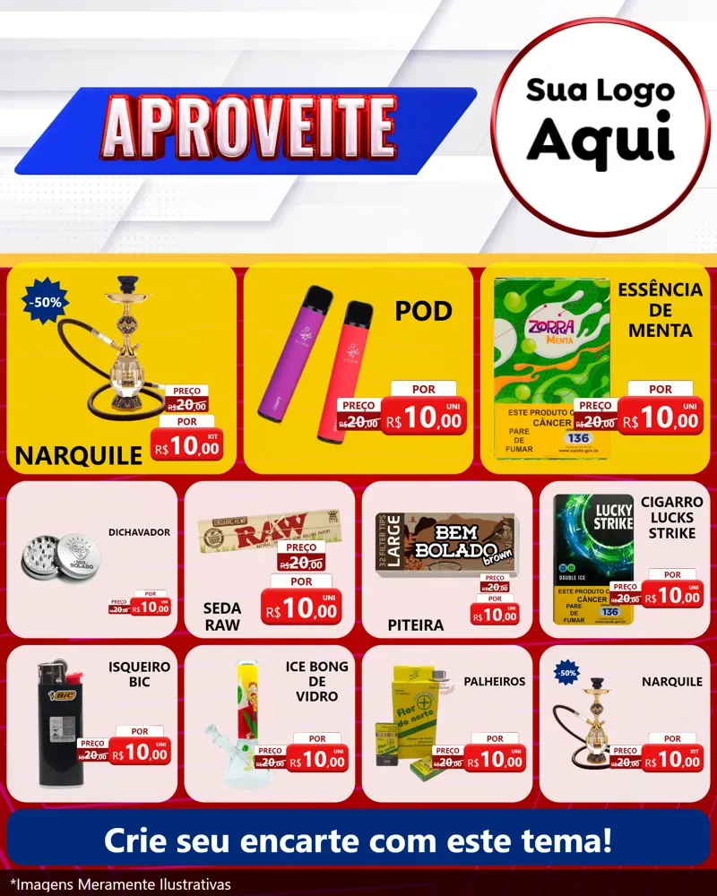Modelo de Rede Social para Feed Instagram com o tema Aproveite para Tabacaria