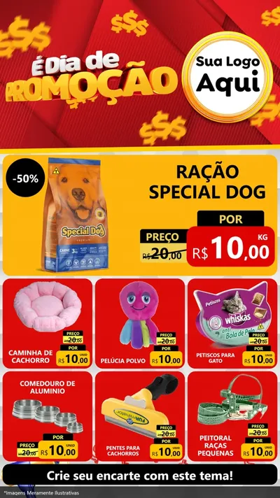 Modelo de Rede Social para Stories com o tema É Dia De Promoção para Pet Shop
