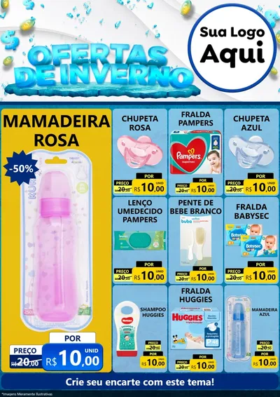 Modelo de Encarte para Encarte A4 Vertical com o tema Ofertas de Inverno para Bebês