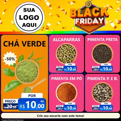 Modelo de Rede Social para Feed Facebook com o tema Black Friday para Produtos Naturais