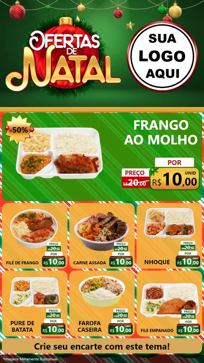 Modelo de Rede Social para Stories com o tema Ofertas de Natal para Restaurante