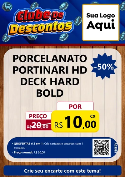 Modelo de Cartaz para Cartaz A4 Vertical com o tema Clube de Descontos para Pisos e revestimentos
