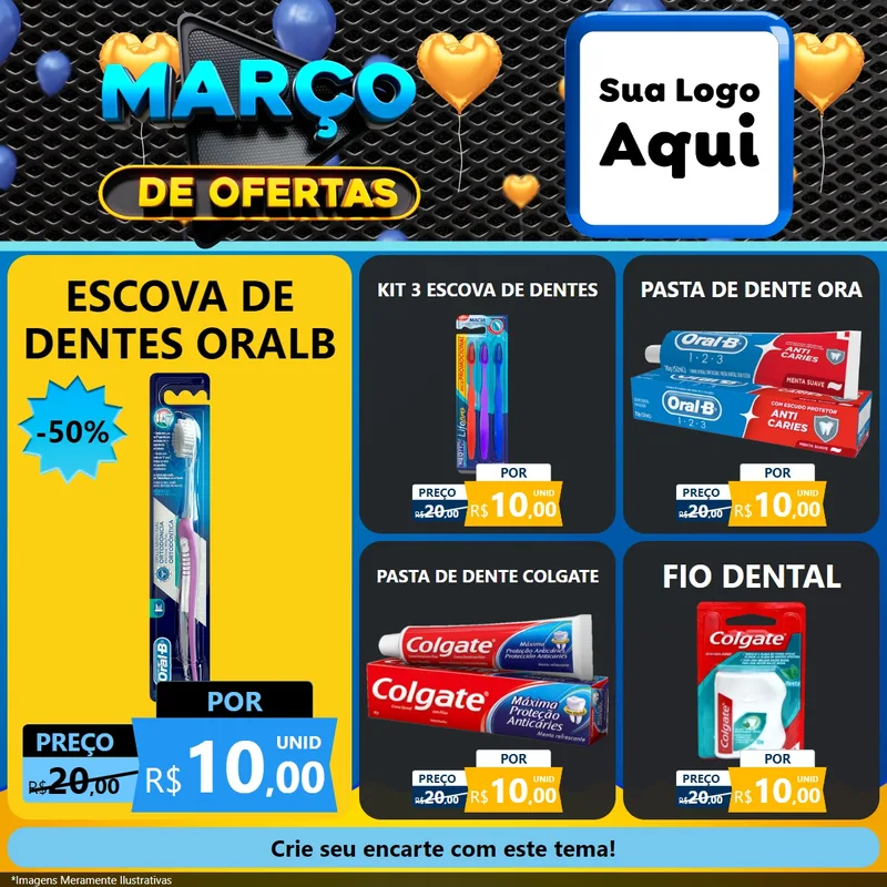 Modelo de Rede Social para Feed Facebook com o tema Março de Ofertas para Higiene Pessoal