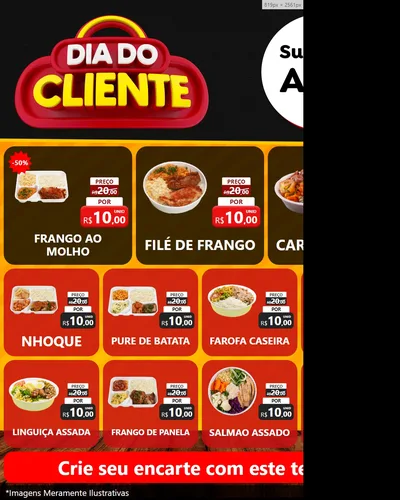Modelo de Rede Social para Feed Instagram com o tema Dia do Cliente para Restaurante
