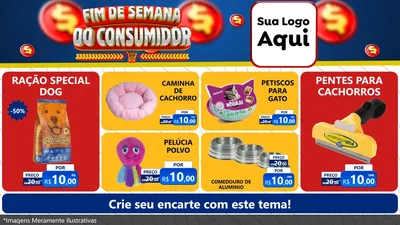 Modelo de TV para TV Horizontal com o tema Fim de Semana do Consumidor para Pet Shop