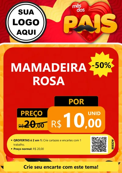 Modelo de Cartaz para Cartaz A4 Vertical com o tema Mês Dos Pais para Bebês