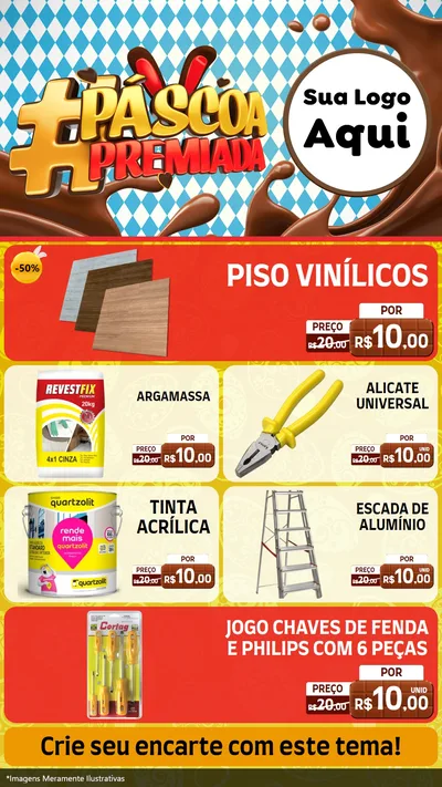 Modelo de TV para TV Vertical com o tema Páscoa Premiada para Material para Construção