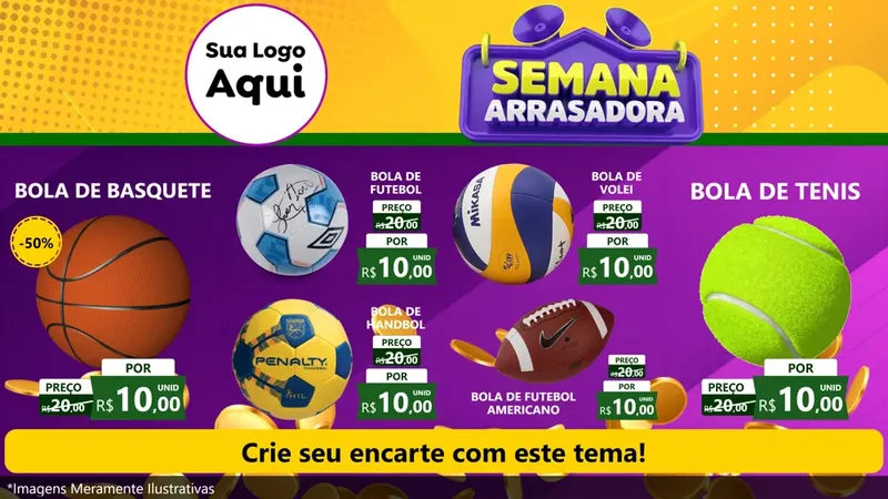 Modelo de TV para TV Horizontal com o tema Semana Arrasadora para Artigos Esportivos