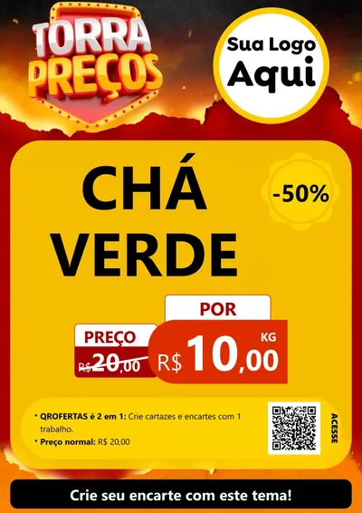 Modelo de Cartaz para Cartaz A4 Vertical com o tema Torra Preços para Produtos Naturais