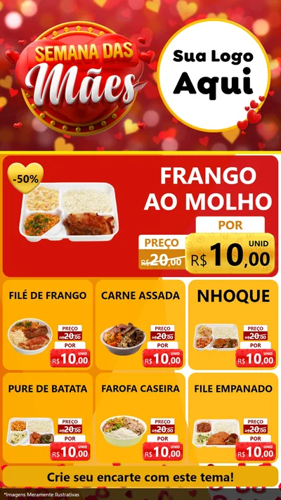 Modelo de Rede Social para Stories com o tema Semana das Mães para Restaurante
