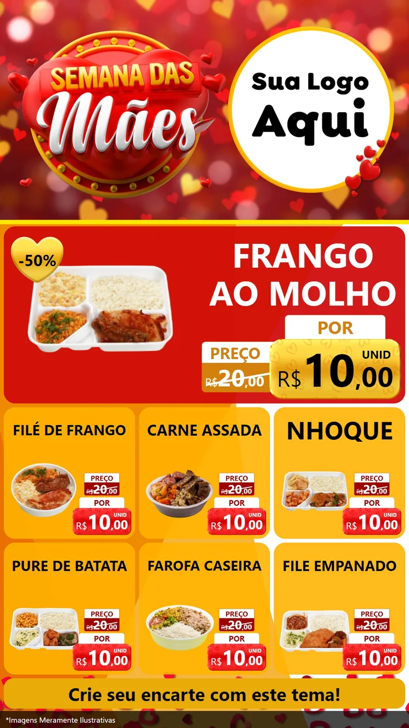 Modelo de Rede Social para Stories com o tema Semana das Mães para Restaurante