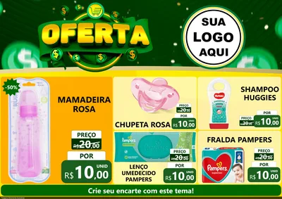 Modelo de Encarte para Encarte A4 Horizontal com o tema Oferta para Bebês