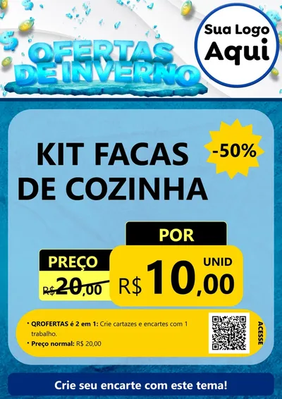 Modelo de Cartaz para Cartaz A4 Vertical com o tema Ofertas de Inverno para Utilidades Domésticas