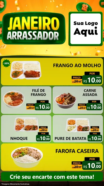 Modelo de TV para TV Vertical com o tema Janeiro Arrasador para Restaurante