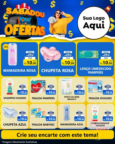 Modelo de Rede Social para Feed Instagram com o tema Sabadou de Ofertas para Bebês