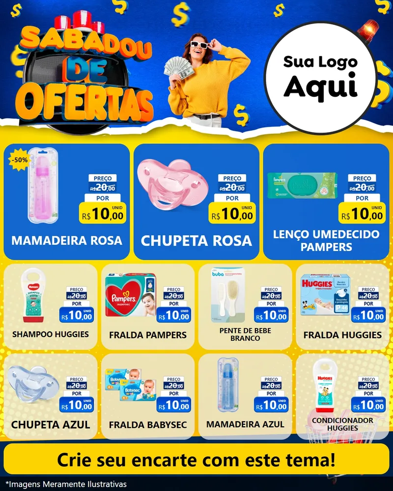 Modelo de Rede Social para Feed Instagram com o tema Sabadou de Ofertas para Bebês