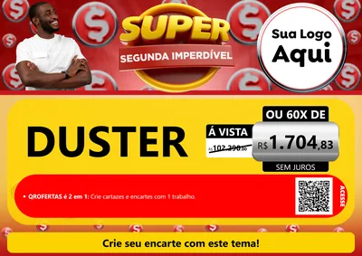 Modelo de Cartaz para Cartaz A4 Horizontal com o tema Super Segunda Imperdível para Concessionaria de Carros