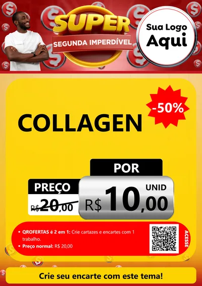 Modelo de Cartaz para Cartaz A4 Vertical com o tema Super Segunda Imperdível para Suplementos alimentares